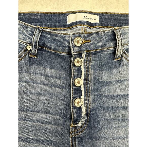 Kancan Womens Size 11 29 Estilo High Rise Distress Button Fly Jeans Medium Wash - Picture 2 of 9